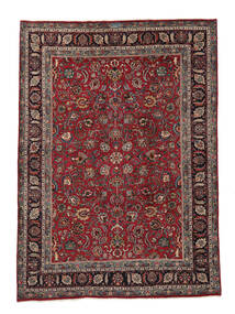 Tapete Mashad 250X350 Preto/Vermelho Escuro Grande (Lã, Pérsia/Irão)