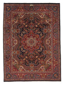  Orientalisk Mashad Matta 245X338 Svart/Mörkröd Ull, Persien/Iran Carpetvista