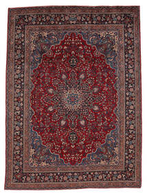 240X325 Tapete Oriental Mashad Preto/Vermelho Escuro (Lã, Pérsia/Irão) Carpetvista