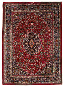  Orientalischer Maschad Teppich 245X343 Schwarz/Dunkelrot Wolle, Persien/Iran Carpetvista