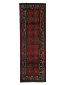 81X245 Afghan Fine Teppe Orientalsk Løpere Svart/Mørk Rød (Ull, Afghanistan) Carpetvista