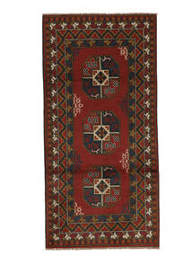 99X203 Χαλι Ανατολής Afghan Fine Μαύρα/Σκούρο Κόκκινο (Μαλλί, Αφγανικά) Carpetvista