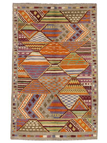 Tappeto Moroccan Berber - Afghanistan 122X196 Marrone/Rosso Scuro (Lana, Afghanistan)