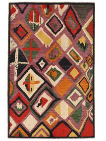  Moroccan Berber - Afghanistan 124X197 Wool Rug Dark Red/Black Small Carpetvista