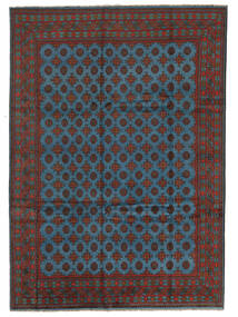 247X348 Tapis Afghan Fine D'orient Noir/Bleu Foncé (Laine, Afghanistan) Carpetvista