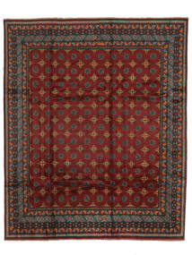  Afghan Fine Matot 247X298 Musta/Tummanpunainen Carpetvista