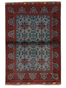 104X154 Dywan Kunduz Orientalny Czarny/Ciemnoczerwony (Wełna, Afganistan) Carpetvista