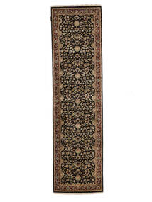 81X300 絨毯 オリエンタル サルーク American 廊下 カーペット ブラック/茶色 (ウール, インド) Carpetvista