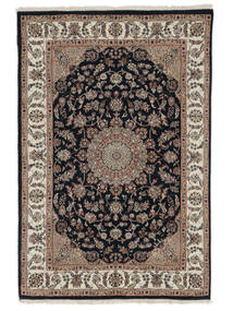 絨毯 ナイン インド 120X178 茶色/ブラック (ウール, インド)