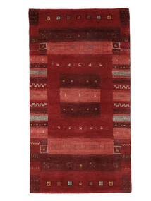 絨毯 ギャッベ Loribaft 88X159 ダークレッド/ブラック (ウール, インド)