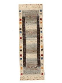 絨毯 ギャッベ Loribaft 78X244 廊下 カーペット オレンジ/茶色 (ウール, インド)