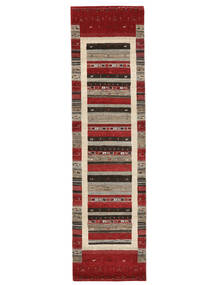 80X297 Tapis Gabbeh Loribaft Moderne De Couloir Rouge Foncé/Marron (Laine, Inde) Carpetvista