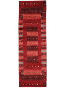 78X244 Tapis Gabbeh Loribaft Moderne De Couloir Rouge Foncé/Noir (Laine, Inde) Carpetvista