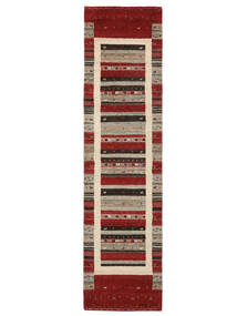 80X305 Tapis Gabbeh Loribaft Moderne De Couloir Rouge Foncé/Marron (Laine, Inde) Carpetvista