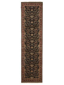 Sarough American Teppich 79X294 Läufer Schwarz/Braun Wolle, Indien Carpetvista