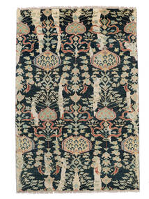 180X271 絨毯 オリエンタル ウサク インド ブラック/グリーン (ウール, インド) Carpetvista