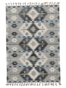 160X230 Tapete Pet Yarn Kilim Moderno Cinza Escuro/Cinzento Claro (Índia) Carpetvista