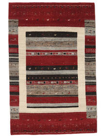 絨毯 ギャッベ Loribaft 120X183 ダークレッド/ブラック (ウール, インド)