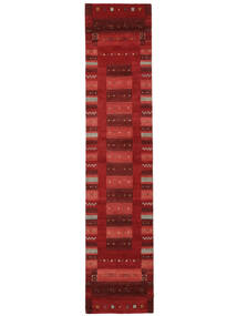 76X350 Gabbeh Loribaft Matot Matto Moderni Käytävämatto Tummanpunainen/Musta (Villa, Intia) Carpetvista