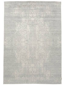 203X294 Wool/Bambusilk Loom - Indo Teppe Moderne Grå/Grønn ( India) Carpetvista