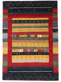 167X238 Tapete Gabbeh Loribaft Moderno Preto/Vermelho Escuro (Lã, Índia) Carpetvista