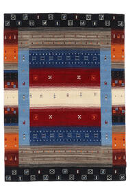 140X200 絨毯 ギャッベ ルーム モダン ブラック/ダークレッド (ウール, インド) Carpetvista