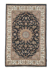 絨毯 ナイン インド 120X180 茶色/ブラック (ウール, インド)