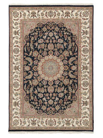 絨毯 ナイン インド 170X250 茶色/ブラック (ウール, インド)