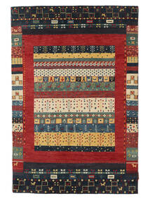 絨毯 ギャッベ Loribaft 122X181 ブラック/ダークレッド (ウール, インド)