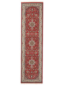 80X296 Tapete Kashan Indo Oriental Passadeira Castanho/Vermelho Escuro (Lã, Índia) Carpetvista