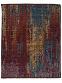 249X312 Tapete Grass Moderno Preto/Vermelho Escuro (Lã, Índia) Carpetvista