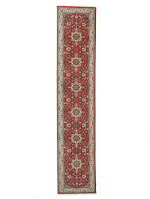  Orientalischer Keshan Indisch Teppich 81X402 Läufer Braun/Dunkelrot Wolle, Indien Carpetvista