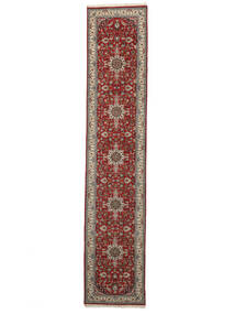 80X396 絨毯 カシャン インド オリエンタル 廊下 カーペット 茶色/ダークレッド (ウール, インド) Carpetvista