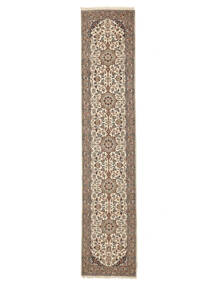  Orientalischer Keshan Indisch Teppich 80X385 Läufer Braun/Beige Wolle, Indien Carpetvista