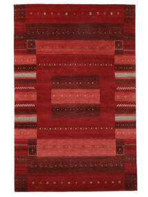 195X300 Alfombra Gabbeh Loribaft Moderna Rojo Oscuro/Negro (Lana, India) Carpetvista