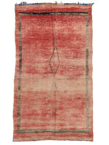 Berber Moroccan - Mid Atlas 142X253 Wool Rug Dark Red/Brown Small Carpetvista