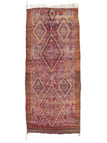 Berber Moroccan - Mid Atlas Vintage 192X443 Hallmatta Mörkröd/Brun Ull, Marocko Carpetvista