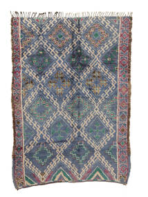  225X310 Berber Moroccan - Mid Atlas Vintage Szőnyeg Sötétkék/Sötétszürke Marokkó
 Carpetvista