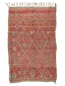 206X320 絨毯 Berber Moroccan - Mid Atlas Vintage モダン 深紅色の/茶 (ウール, モロッコ)