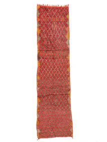 Berber Moroccan - Mid Atlas Vintage Rug 88X336 Runner
 Dark Red/Brown Wool, Morocco Carpetvista