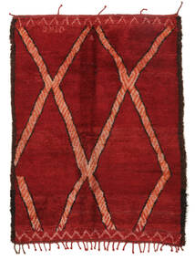 197X268 Berber Moroccan - Mid Atlas Vintage Teppich Moderner Dunkelrot/Schwarz (Wolle, Marokko) Carpetvista