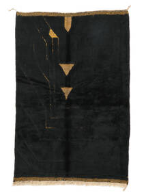 160X237 Berber Moroccan - Mid Atlas Rug Modern Black (Wool, Morocco) Carpetvista