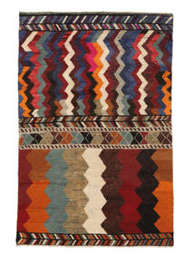 絨毯 Moroccan Berber - Afghanistan 113X175 ブラック/ダークレッド (ウール, アフガニスタン)