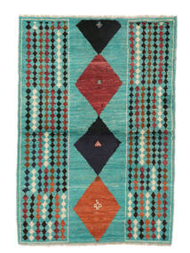 89X130 Moroccan Berber - Afghanistan Teppe Moderne Grønn/Svart (Ull, Afghanistan) Carpetvista