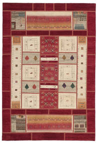  Persischer Gabbeh Persisch Patchwork Teppich 206X307 Dunkelrot/Orange (Wolle, Persien/Iran)