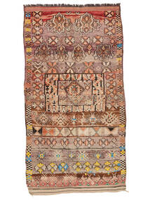 193X352 絨毯 Berber Moroccan - Mid Atlas Vintage モダン 茶色/ダークレッド (ウール, モロッコ) Carpetvista