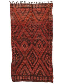 191X362 Χαλι Berber Moroccan - Mid Atlas Vintage Σύγχρονα Σκούρο Κόκκινο/Μαύρα (Μαλλί, Marocco) Carpetvista
