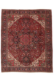Tapis Persan Heriz Ca. 1920 358X438 Rouge Foncé/Noir Grand (Laine, Perse/Iran)