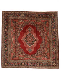 Mohadjeran Teppich 420X420 Quadratisch Dunkelrot/Schwarz Großer Wolle, Persien/Iran