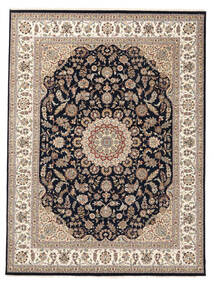273X365 絨毯 ナイン インド オリエンタル 茶色/ブラック 大きな (インド) Carpetvista